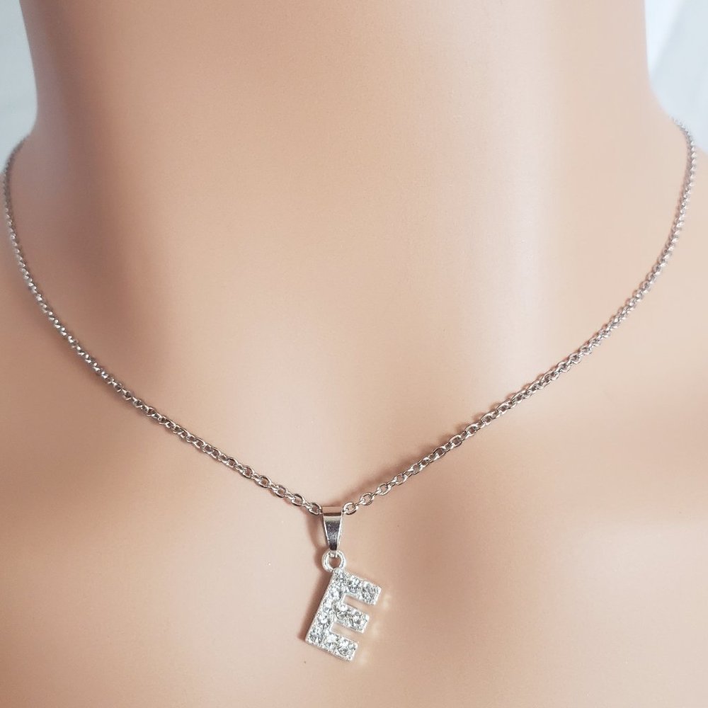 Initial E Silver Necklace